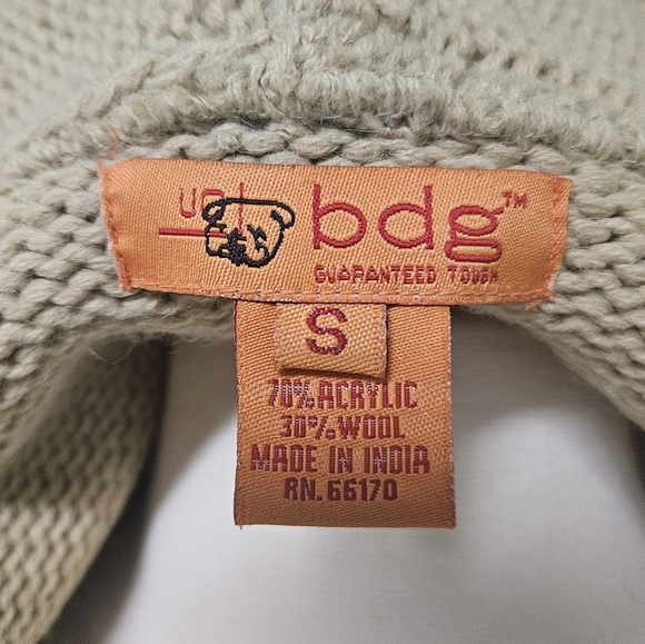 BDG Guaranteed Tough Vintage Zip Cardigan Sweater Hoodie Pockets Y2K Small - Picture 8 of 9